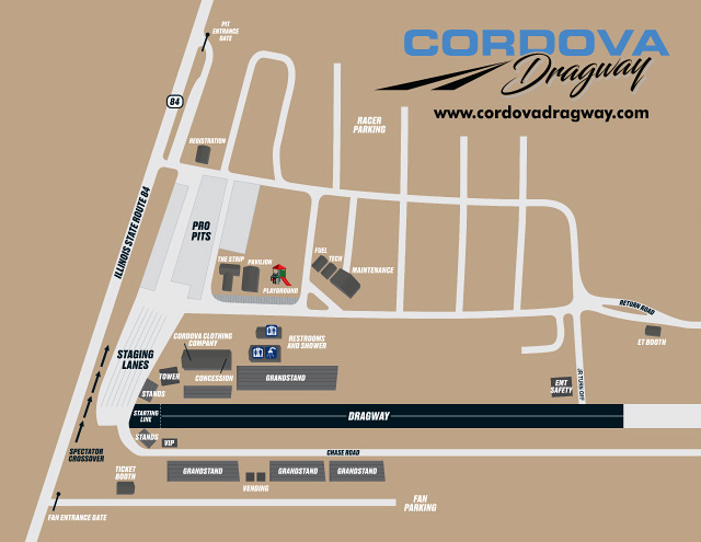 Cordova Dragway Track Map