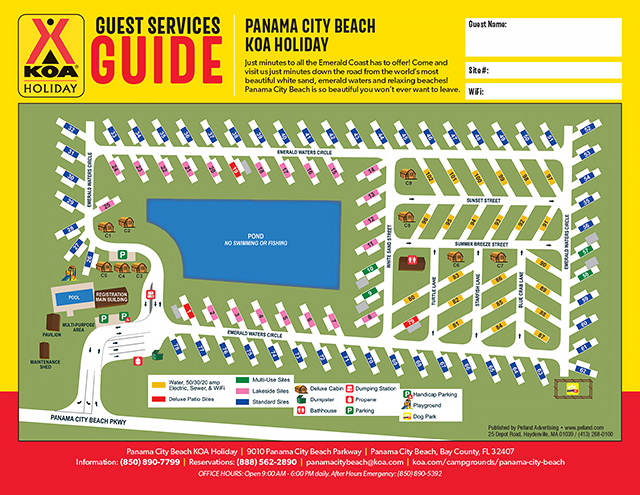 Panama City Beach KOA Holiday Site Map