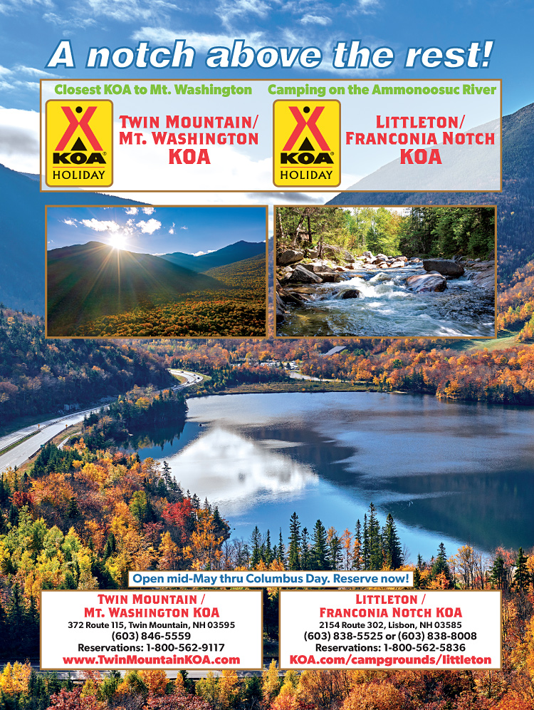 Twin Mountain / Mt. Washington KOA and Littleton / Franconia Notch KOA directory ad