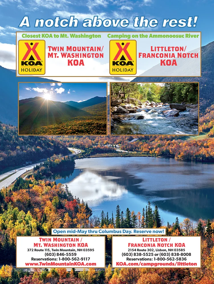 Twin Mountain / Mt. Washington KOA and Littleton / Franconia Notch KOA directory ad