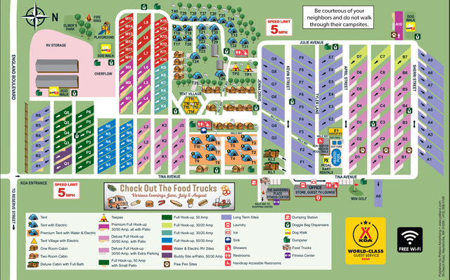 Missoula KOA Holiday site map