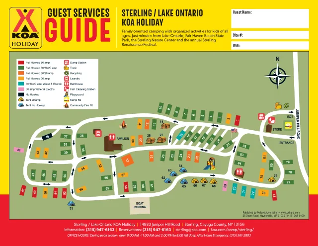 Sterling / Lake Ontario KOA Holiday site map