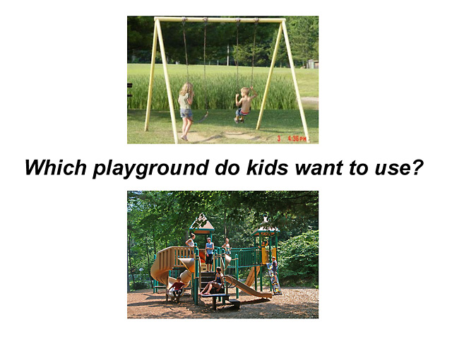 Which playground do kids want to use?