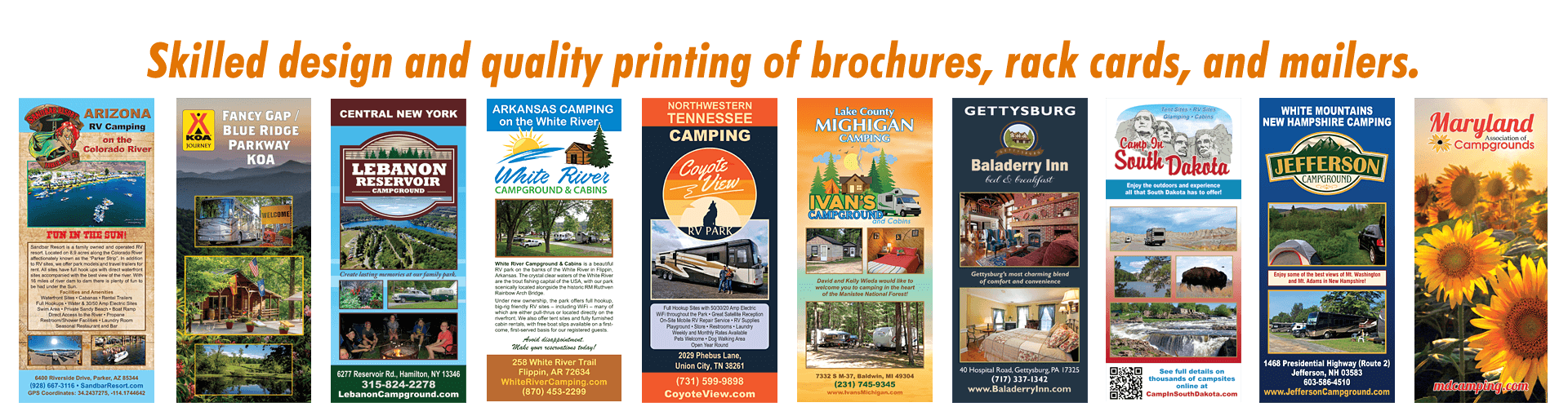 Brochures, Rack Cards and Mailers