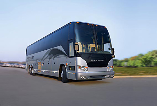 A modern Prevost motor coach