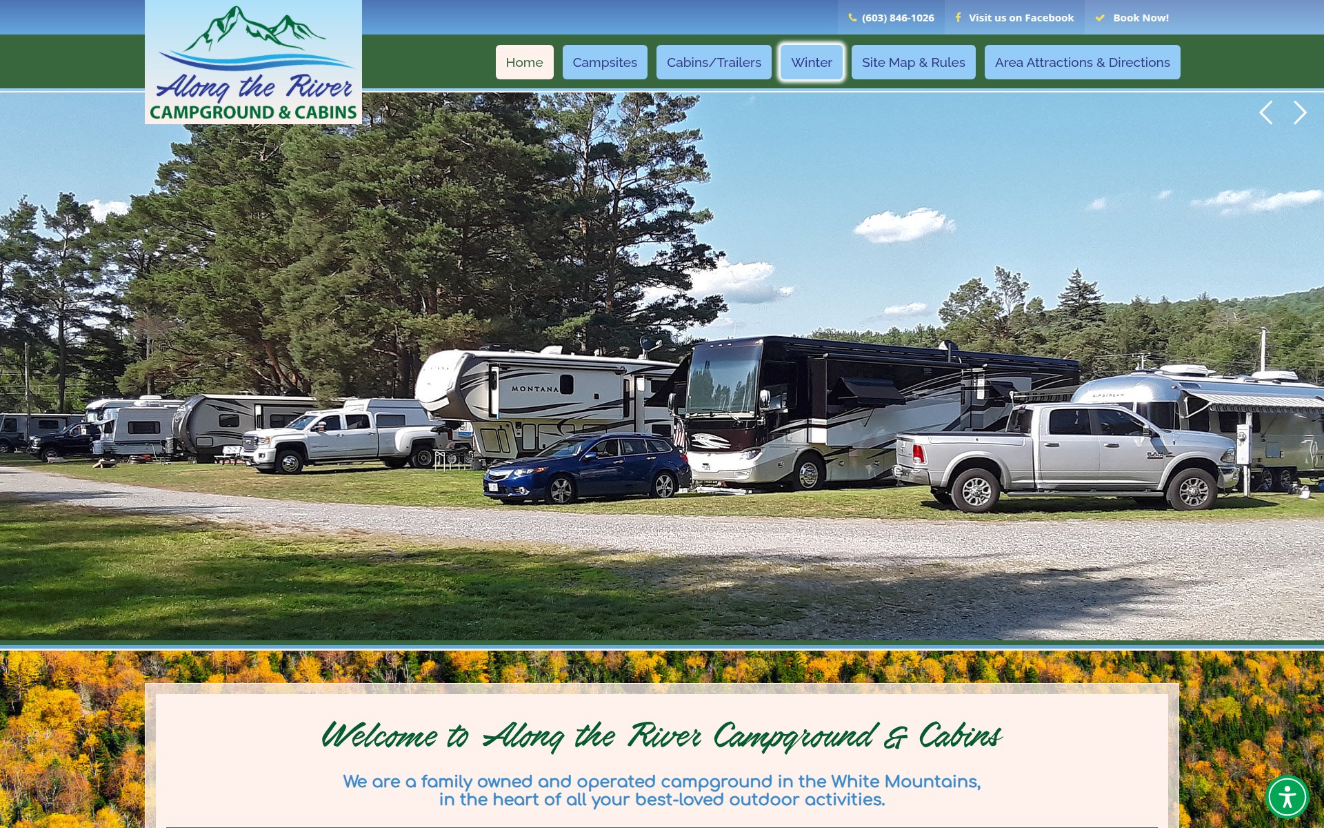 Along the River Campground & Cabins website