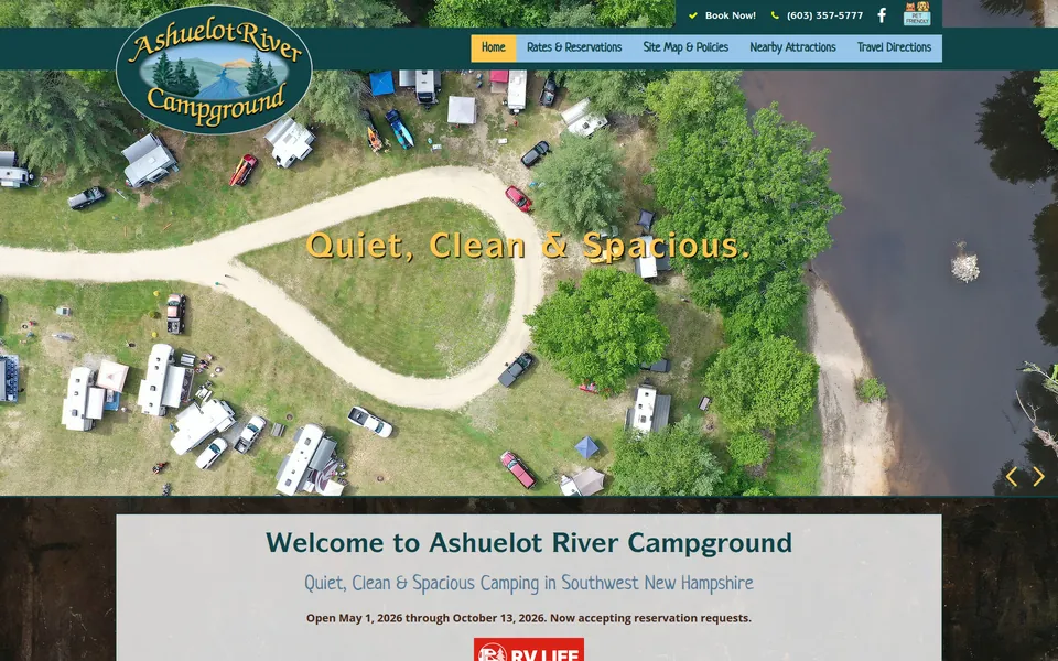 Ashuelot River Campground website