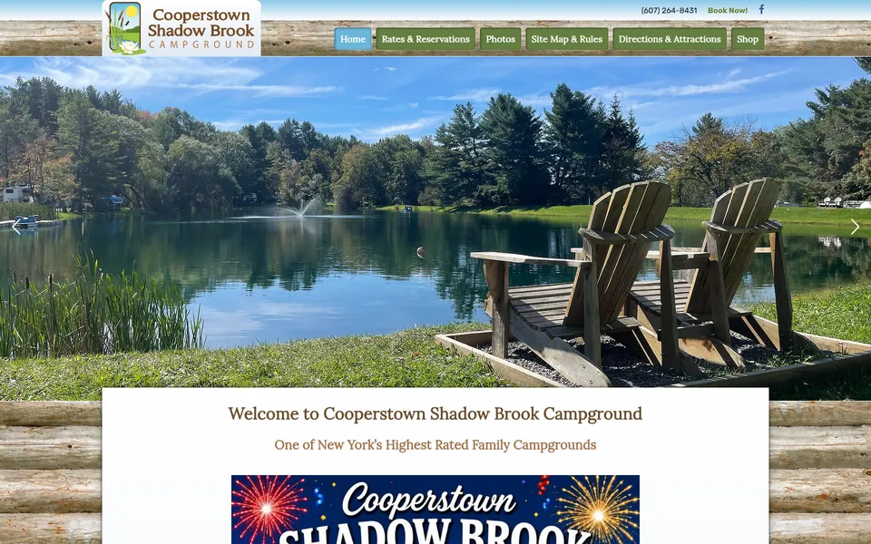Cooperstown Shadow Brook Campground website
