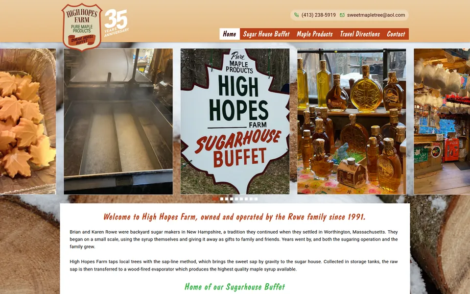 High Hopes Maple Farm website