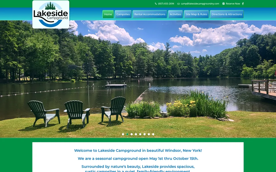 Lakeside Campground website