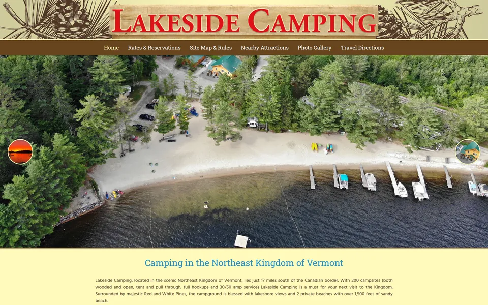 Lakeside Camping website