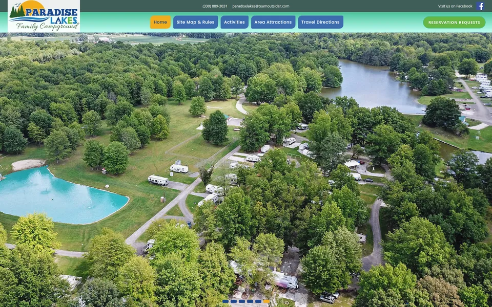 Paradise Lakes Family Campground website