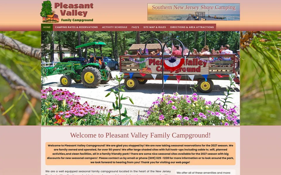 Pleasant Valley Family Campground website