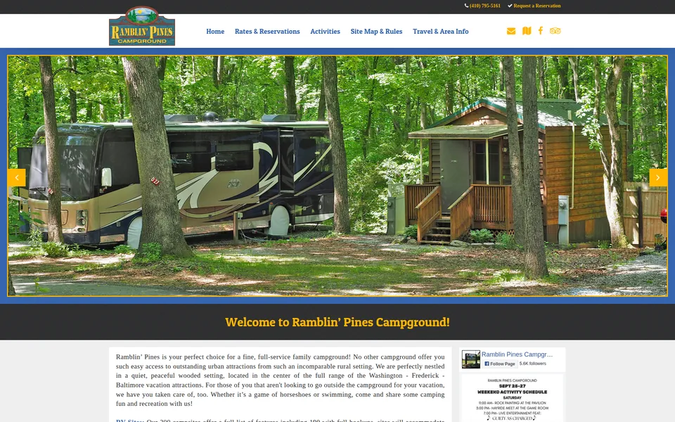 Ramblin’ Pines Campground website