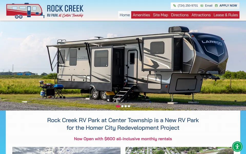 Rock Creek RV Park at Center Township website