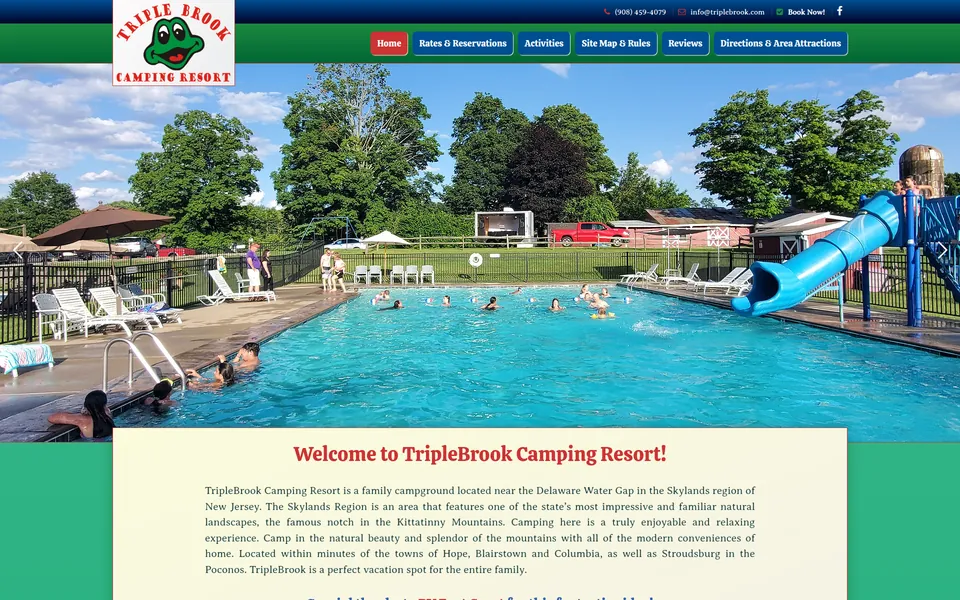 TripleBrook Camping Resort website