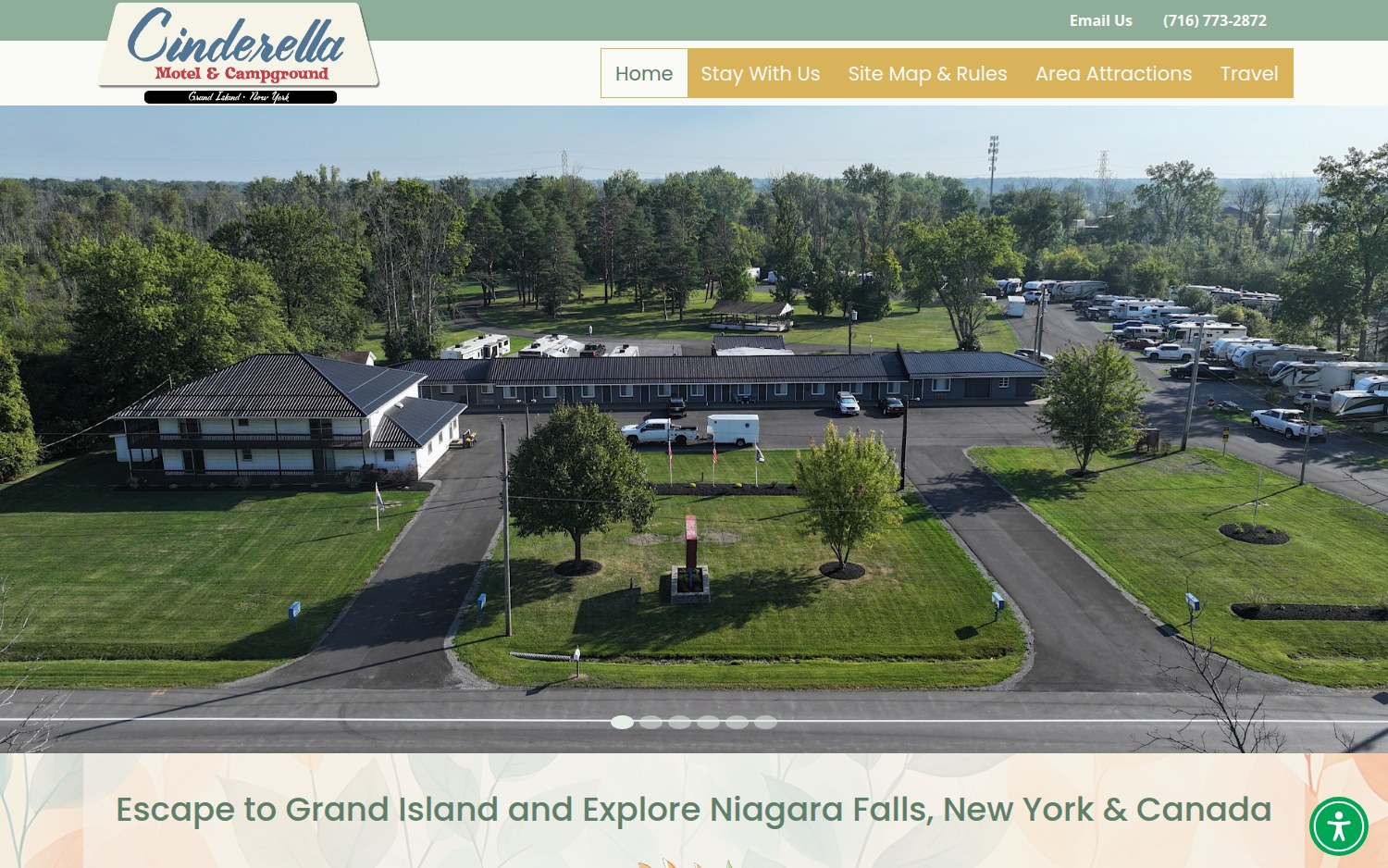 Cinderella Motel and Campground website