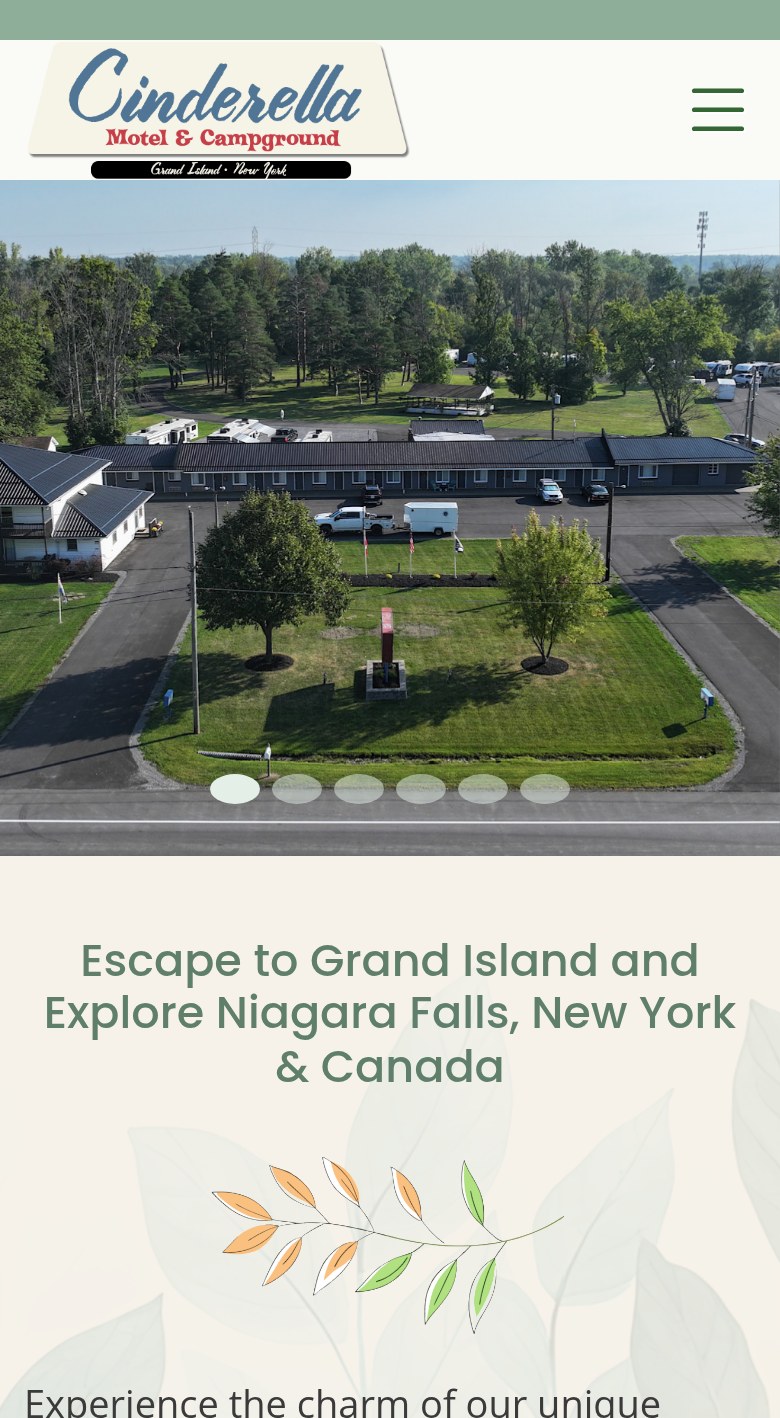 Cinderella Motel and Campground mobile homepage