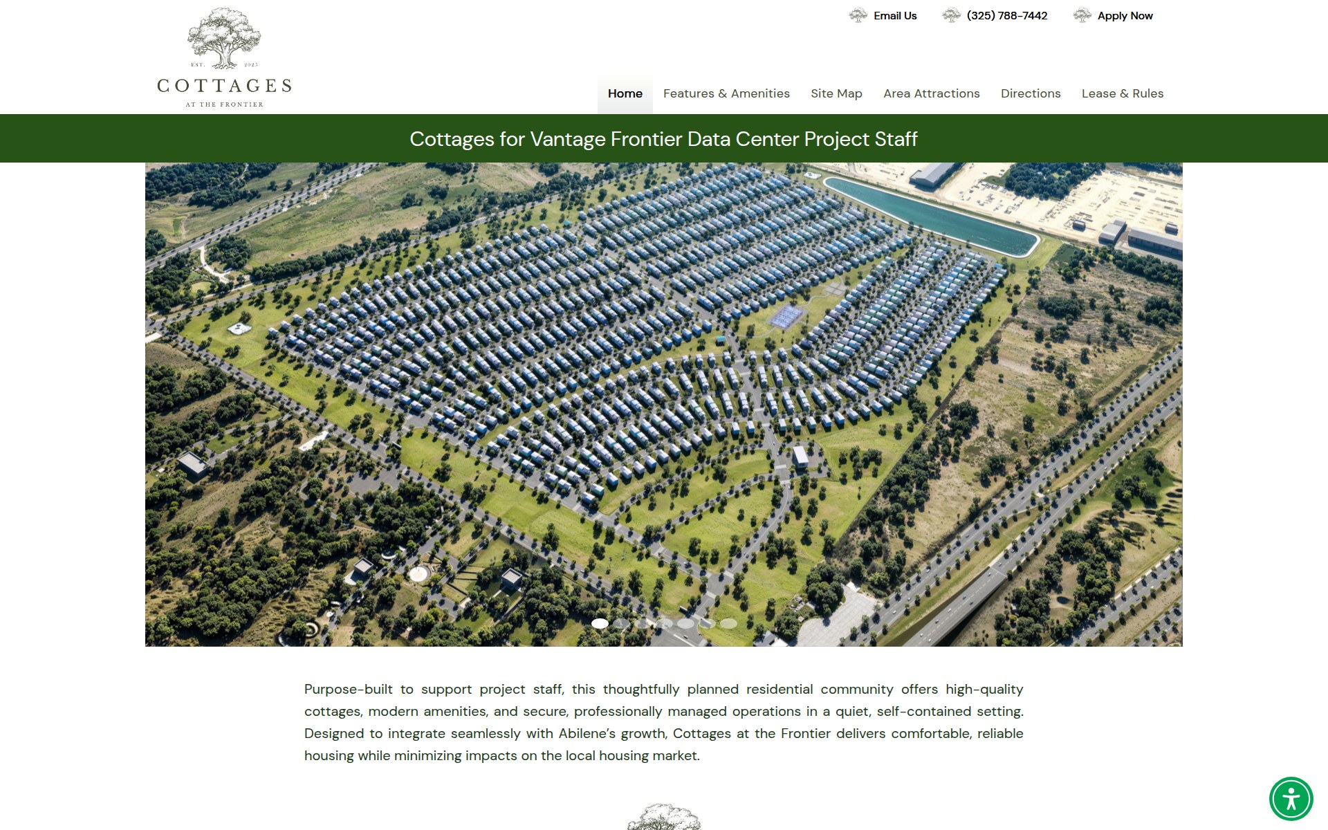 Cottages at the Frontier homepage