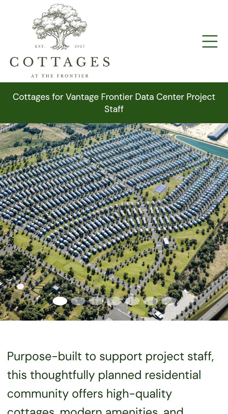 Cottages at the Frontier mobile homepage