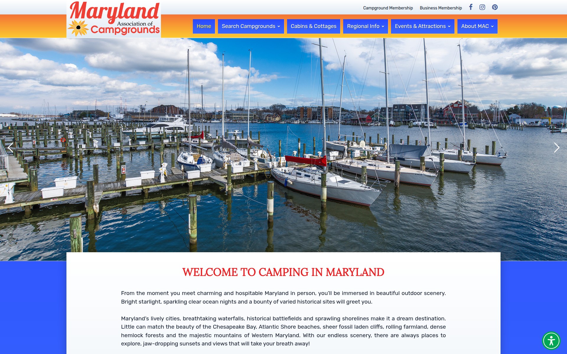 Maryland Association of Campgrounds website