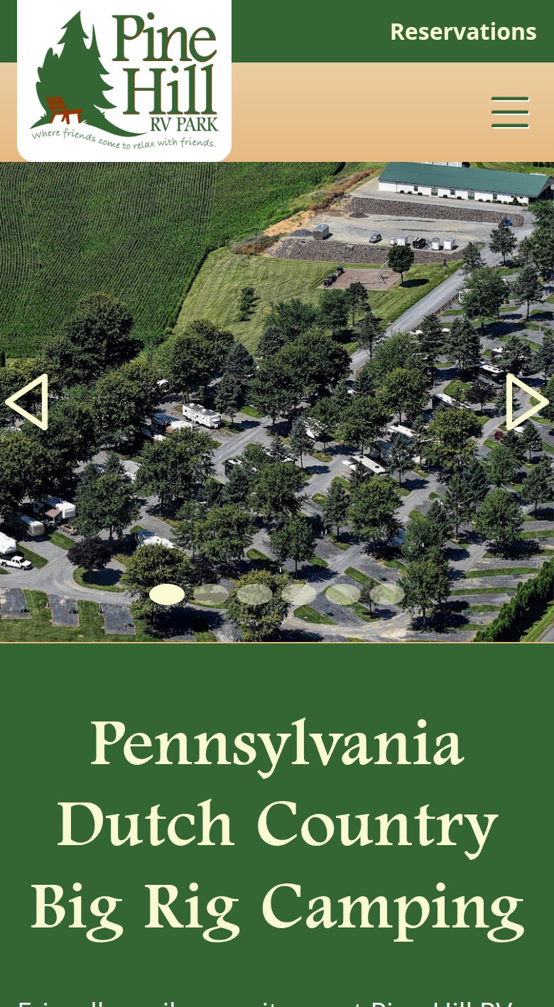 Pine Hill RV Park mobile homepage