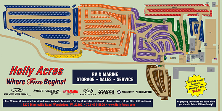 Holly Acres Boat & RV Storage wall map