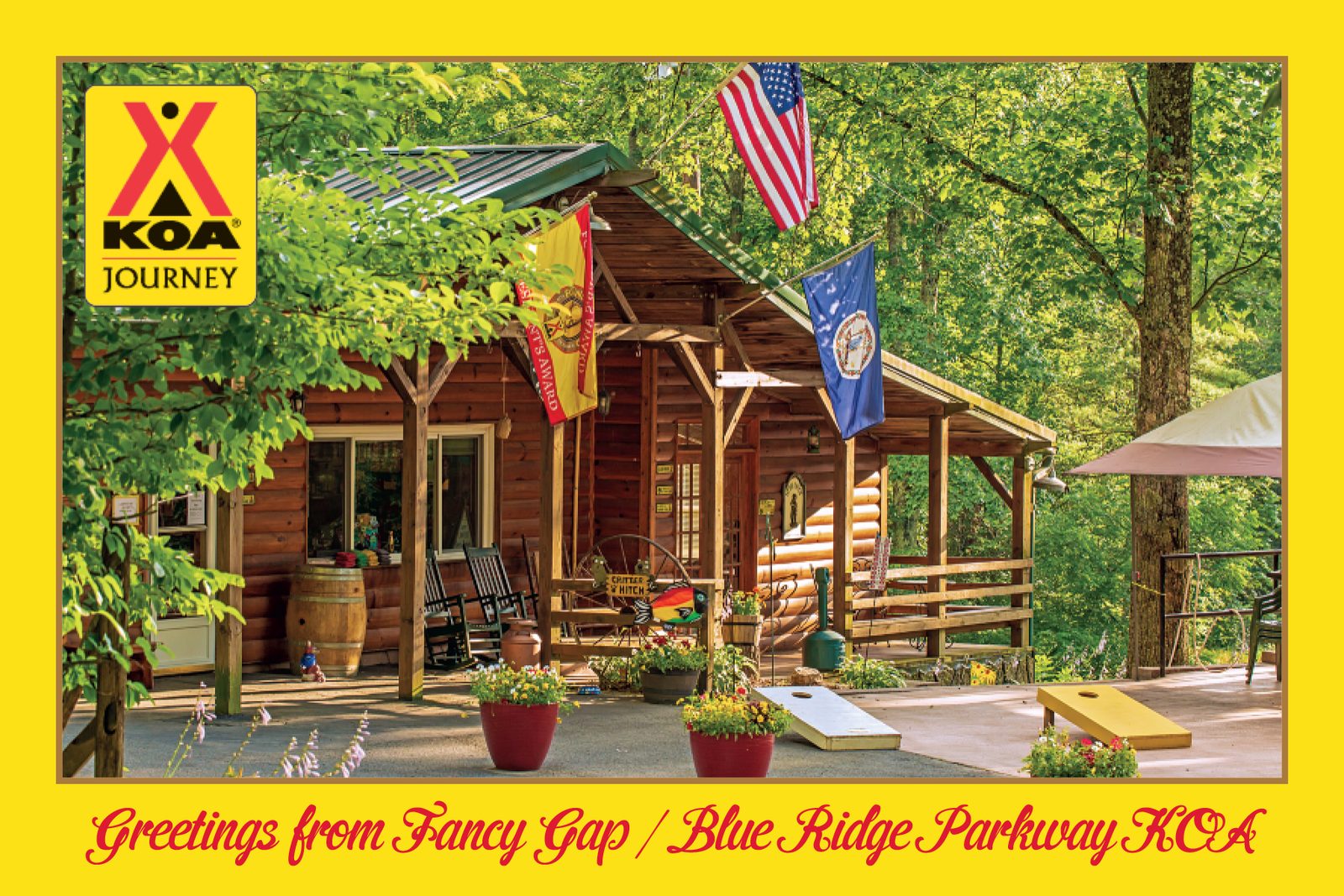 Fancy Gap KOA Journey office postcard
