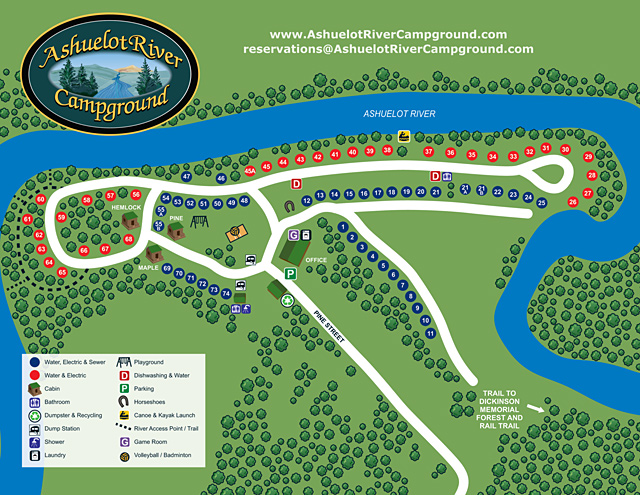 Ashuelot River Campground site map