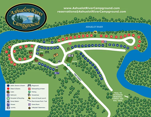 Ashuelot River Campground site map