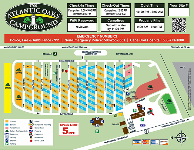 Atlantic Oaks Campground site map