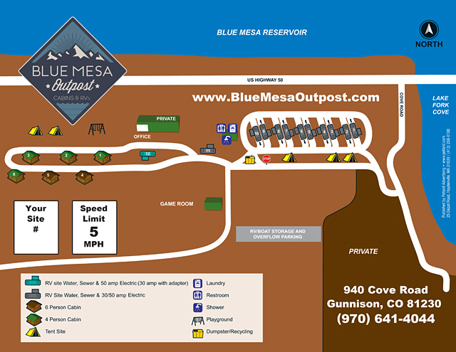 Blue Mesa Outpost site map