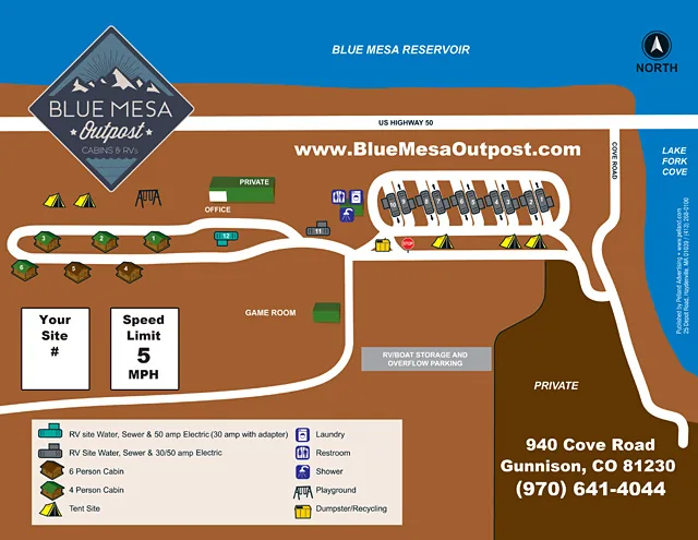 Blue Mesa Outpost site map