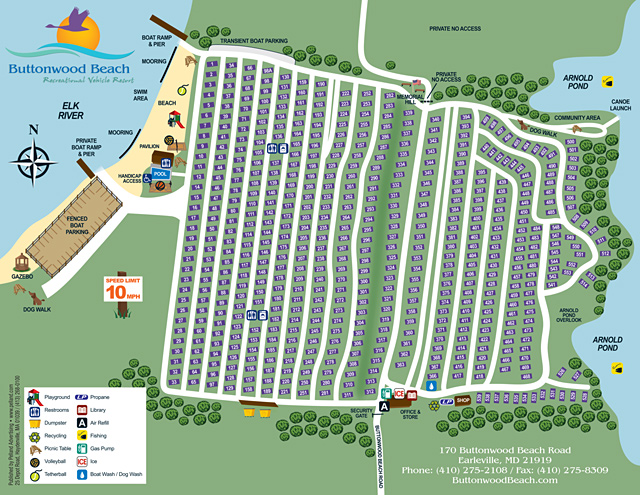 Buttonwood Beach Recreational Vehicle Resort site map