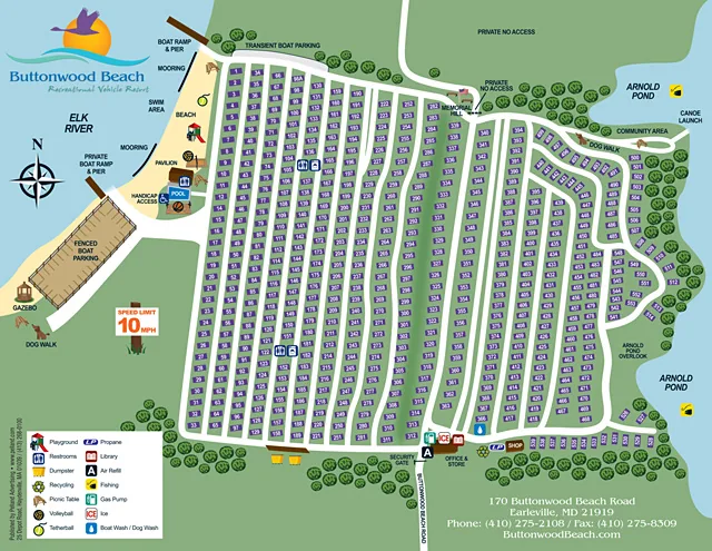 Buttonwood Beach Recreational Vehicle Resort site map