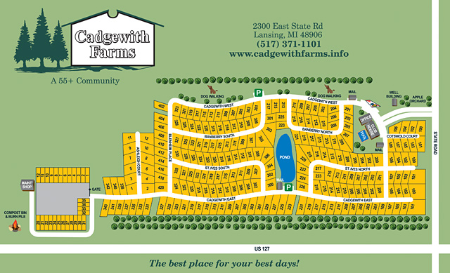 Cadgewith Farms 55+ Community site map