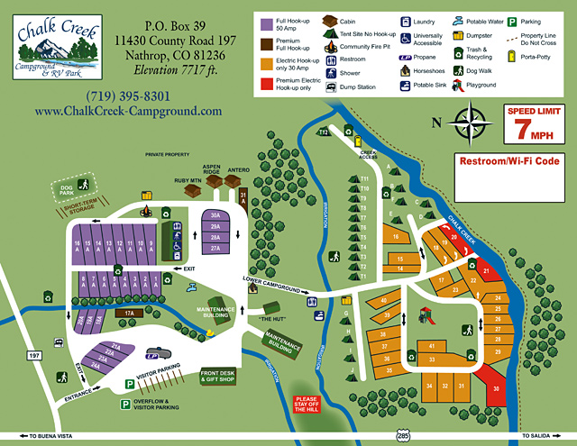 Chalk Creek Campground site map