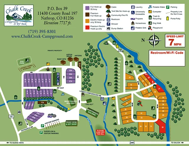Chalk Creek Campground site map