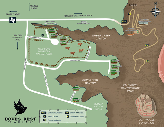 Doves Rest Cabins site map
