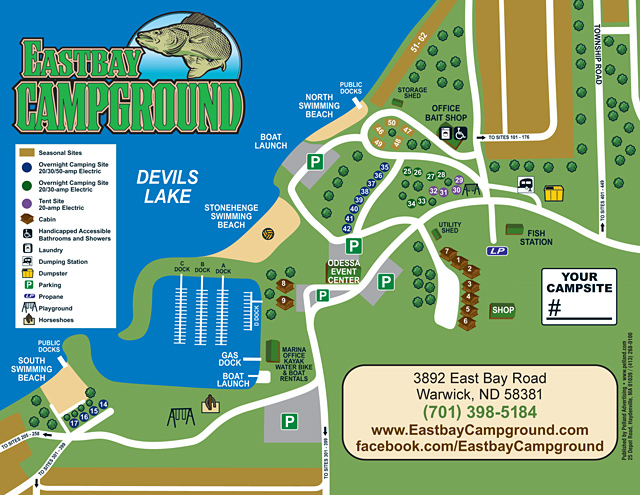 Eastbay Campground site map