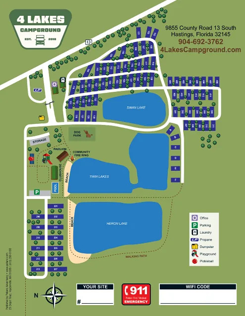 Four Lakes Campground site map