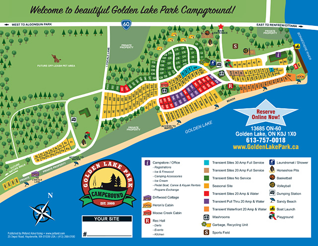 Golden Lake Park Campground site map