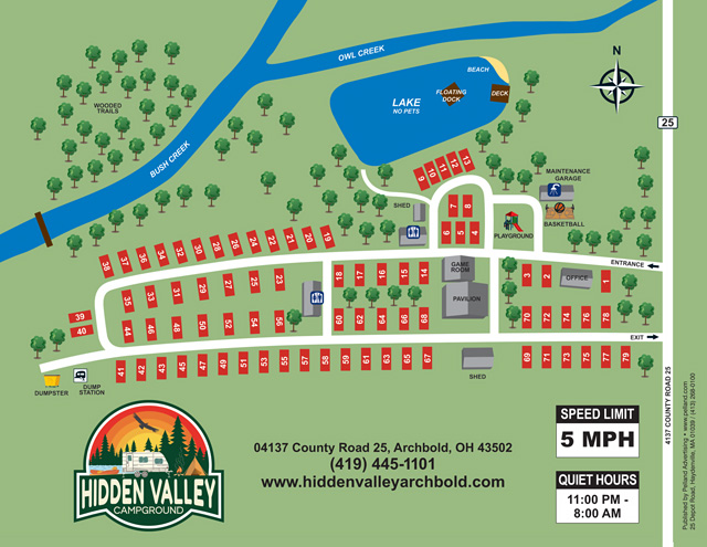 Hidden Valley Campground site map