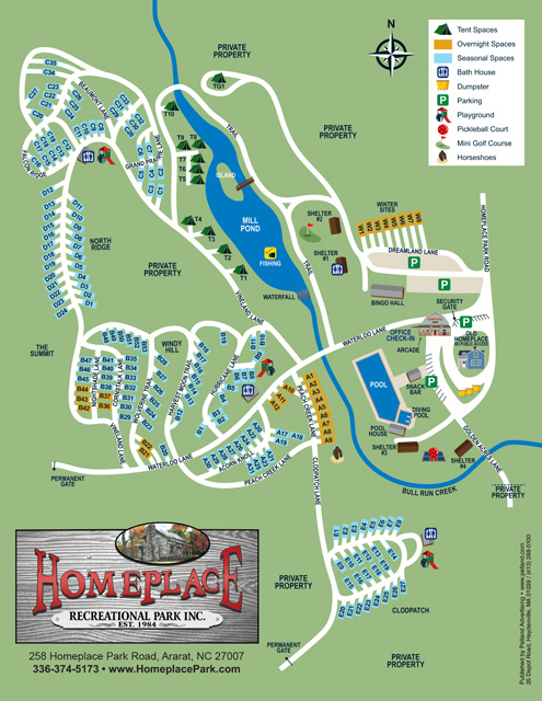 Homeplace Recreational Park site map