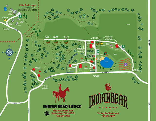 Indian Bear Lodge & Winery site map
