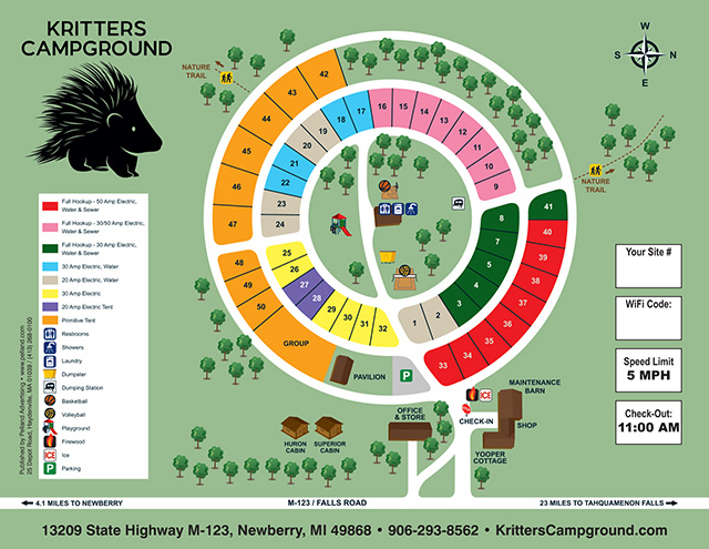 Kritters Campground site map
