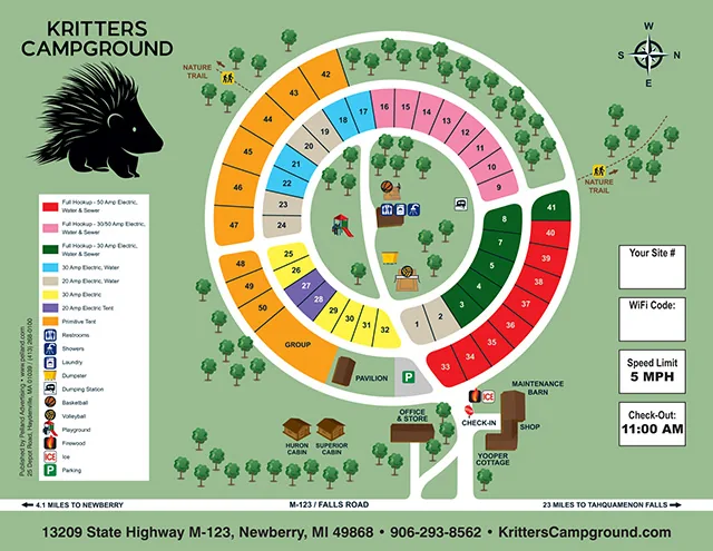 Kritters Campground site map