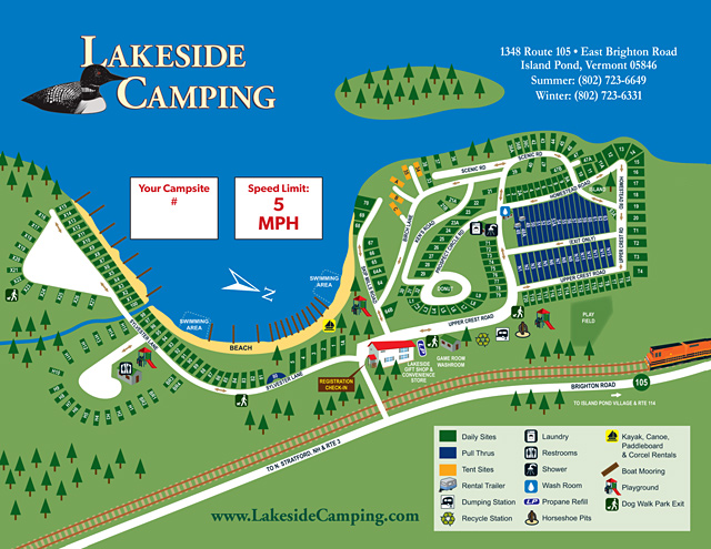 Lakeside Camping site map