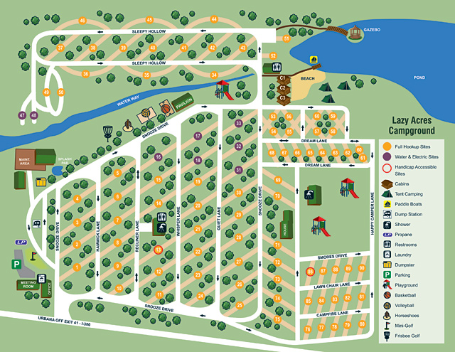 Lazy Acres Campground site map