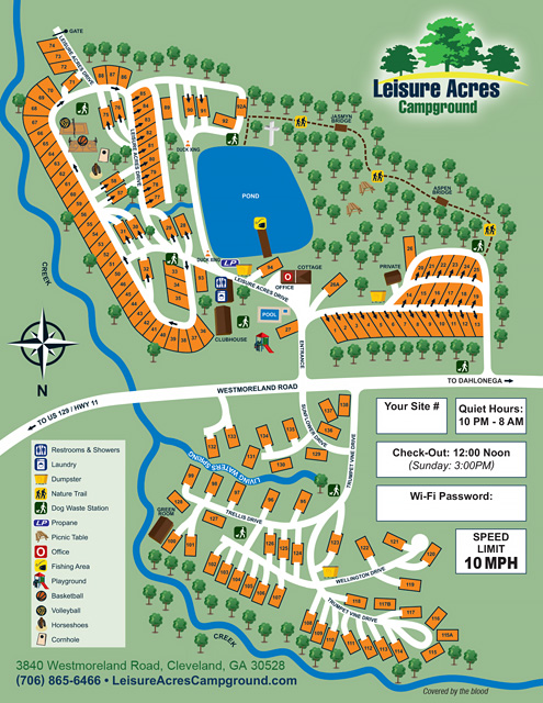 Leisure Acres Campground site map